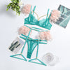 Feather Chain Lace Lingerie Set for Women – Sexy Transparent Mesh Babydoll with Strappy Chain Detail, Sheer Nightwear Sleepwear
