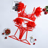 Feather Chain Lace Lingerie Set for Women – Sexy Transparent Mesh Babydoll with Strappy Chain Detail, Sheer Nightwear Sleepwear