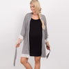 Elegant Solid Color Maternity Lace Patchwork Cardigan – 3/4 Sleeve Lace-Up Pregnancy Top for Women (EU & USA Trend)