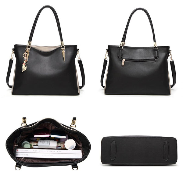 FUNMARDI Luxury Handbags PU Leather Women Bags Designer Brand Top-Handle Bag High Capacity Lady Shoulder Bag Crossbody Bags