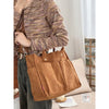 Autumn Winter Multi-Pocket Thick Corduroy Simple Commuter Tote Student Leisure Literary Handbag Shoulder Bag