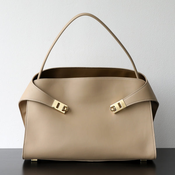 Luxury Genuine Leather Tote Bag for Women, Large Capacity, Top-Grain Cowhide, Handheld Shoulder Bag, HUG Style