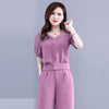Fashionable Two-Piece Set for Women, Summer Style, Elegant and Youthful Look, Tummy-Covering Pants Suit