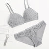 Sexy Lace 3/4 Cup Bra Set for Women – Wireless Thin Cotton Breathable Solid Color Lingerie