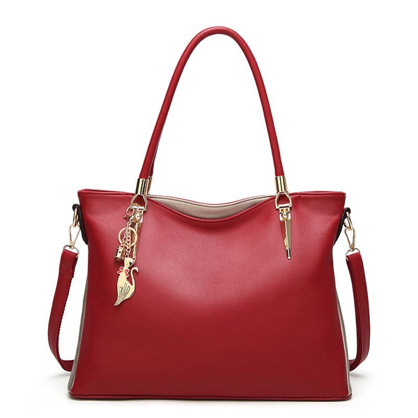 FUNMARDI Luxury Handbags PU Leather Women Bags Designer Brand Top-Handle Bag High Capacity Lady Shoulder Bag Crossbody Bags
