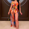 European & American Summer Style Printed Sexy Tube Top Two-Piece Set for Women