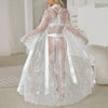 Sexy Lace Trim Robe Transparent Temptation Nightwear for Women