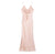 V-neck black fungus edge backless lingerie style camisole dress for women