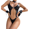 European & American Leather Strap Nightclub Outfit – Bold Partywear Statement Set