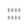 Transparent Gray Manicure Niche High-End Square Drill Wearing Nails Fake Nails Removable Nail Stickers Nail Stickers Finished Nails