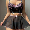 Women’s Backless Embroidered Erotic Lingerie Two-Piece Set