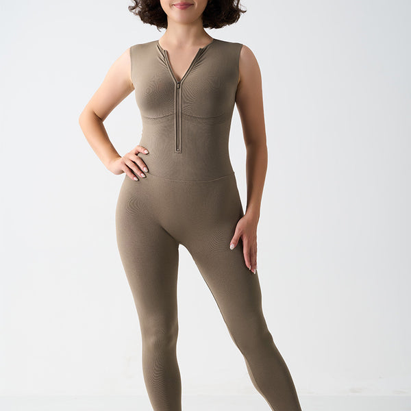 Seamless Shapewear Fitness Yoga SleevelessElasticity Running Shaping Long Pants Jumpsuit