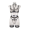Lace hollow splicing perspective metal chain hanging neck sexy lingerie