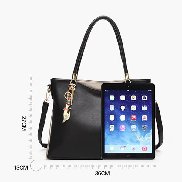 FUNMARDI Luxury Handbags PU Leather Women Bags Designer Brand Top-Handle Bag High Capacity Lady Shoulder Bag Crossbody Bags
