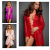Plus Size Lace Trim Robe – Luxury Mesh Kimono Nightdress, Sexy Seductive Lingerie for Women