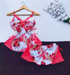 Floral Lace Nightwear Set for Women – Soft Camisole Top & Shorts