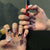 Girl Black Flame Y2K Style Wearing Nail Products Nail Patch Nail Patch Removable Nail Piece Fake Nail