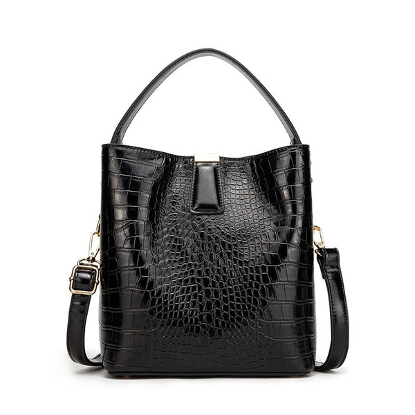 Crocodile Pattern Bucket Bags Leather Handbags Women Crossbody Bags Totes Ladies Shoulder Messenger Bag Female Purses