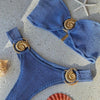 Swimwear Bikini Sexy Two-Piece Swimsuit Blue