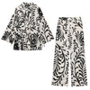 Women's Clothing Printed Kimono-style Outerwear + Long Pants Set