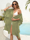 Women's loose beach vacation sun protection jacket bikini top and cover up shirt