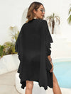 Women's loose beach vacation sun protection jacket bikini top and cover up shirt