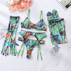 Tie-Dye Colorful Mesh Lingerie Set for Women – Sexy Five-Piece Small Bust Gathering Nightwear