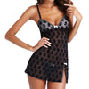 Women Summer Lace Sexy Lingerie – V-neck Babydoll Nightwear Dress with G-string, Mini Sleepwear D1