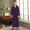 Autumn and winter extended thick couple bathrobe flannel waist cinched nightgown women's long sleepwear men's home clothes
