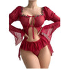 Strap Sleep Dress Erotic Lingerie Sleepwear Embroidered Design