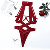 New sexy women's rope and hollow hanging neck jumpsuit, sexy lingerie
