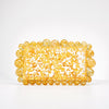 Women Clear Acrylic Box Evening Clutch Bags For Wedding Party Luxury Gold Foil Beads Purses And Handbags Designer High Quality