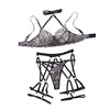 Zebra Mesh Hollow Neck Sexy Lingerie Set for Women – Sheer Strappy Erotic Nightwear