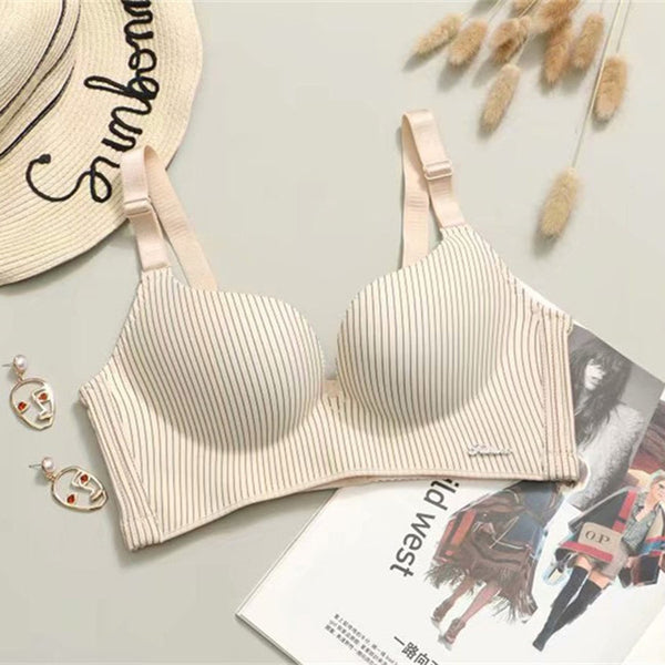 High-End Romantic Bra Set for Women – Striped Push-Up Seamless Lingerie Set