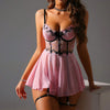 Luxury Embroidered Strapless Nightgown Set – Transparent Sleepwear with Thong & Foot Cover