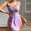 Passionate Temptation Sexy Underwear Pure Set Sexy Perspective Lace Mesh Low cut Strap Split Skirt