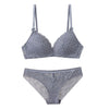 Sexy Lace 3/4 Cup Bra Set for Women – Wireless Thin Cotton Breathable Solid Color Lingerie