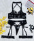 Sexy Cross-Strap Embroidered Sheer Mesh Lingerie Set for Women
