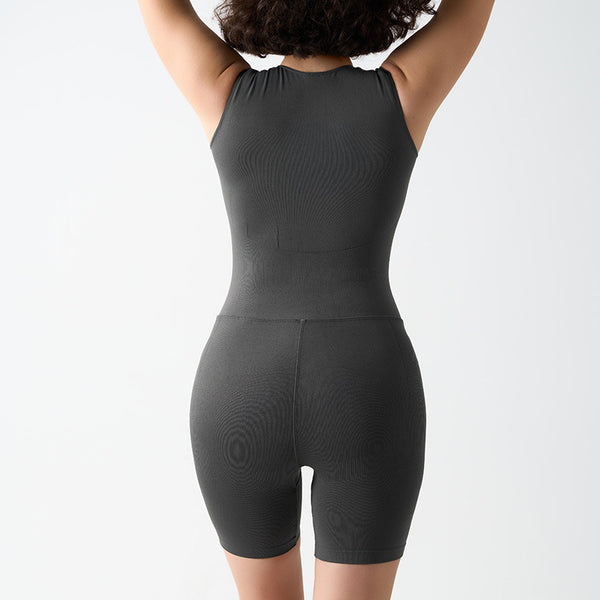 Jumpsuit Tummy Control Hip Lift Running Fitness Body Shaping Short Sleeve Unitard
