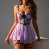 Luxury Embroidered Strapless Nightgown Set – Transparent Sleepwear with Thong & Foot Cover