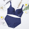 High-End Romantic Bra Set for Women – Striped Push-Up Seamless Lingerie Set