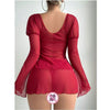 Strap Sleep Dress Erotic Lingerie Sleepwear Embroidered Design