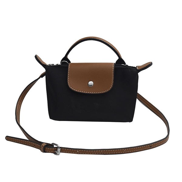 Retro fashion versatile women's bag, shoulder crossed, carrying high-end nylon dumpling bag