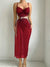 Women’s Summer Red Crop Top & Slit Skirt Lingerie Set – Sexy & Trendy