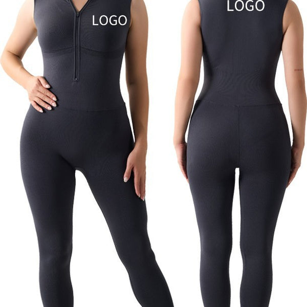 Seamless Shapewear Fitness Yoga SleevelessElasticity Running Shaping Long Pants Jumpsuit