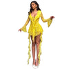 Sexy Lace Ribbon Tie Dress – Long Sleeve Flared Sleeve Women's Dress