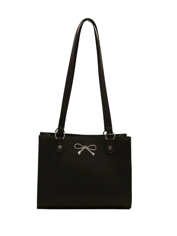Bow PU Leather Shoulder Bag