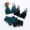 Sexy Lace Lingerie Set for Women – Wireless Push Up Bra & Jacquard Underwear
