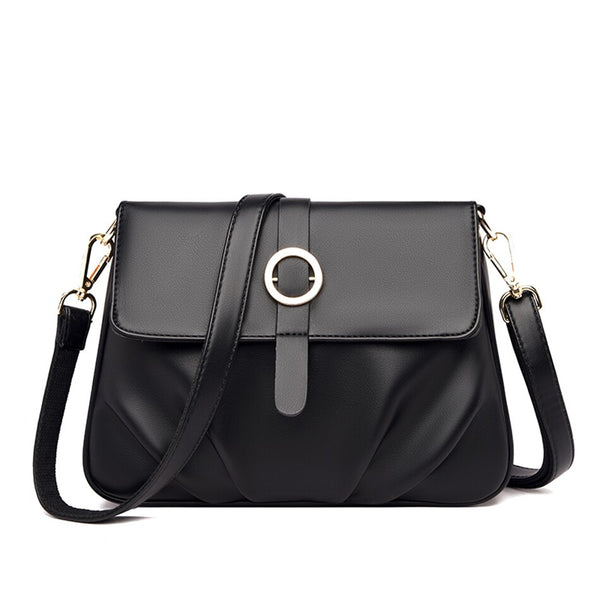 High Quality Ruched Shoulder Bag Soft Leather Luxury Handbag Women Bags Designer Crossbody Bag Female Fashion Messenger Bag