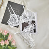 Sexy Lace Trim Sheer Lingerie Set for Women – Elegant Transparent Nightwear